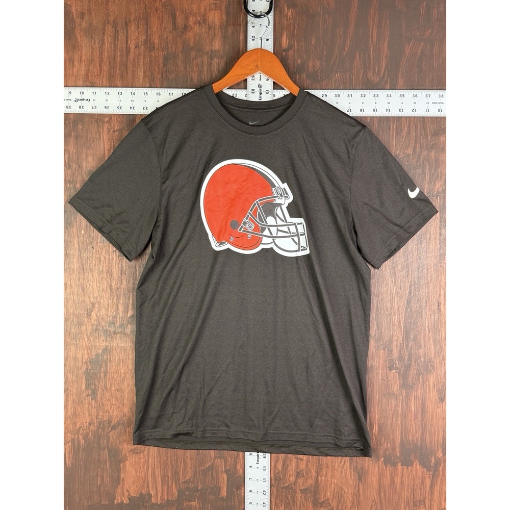 Cleveland Browns Nike Dri-fit T-Shirt NFL Football Helmet Logo Brown Men's Large
